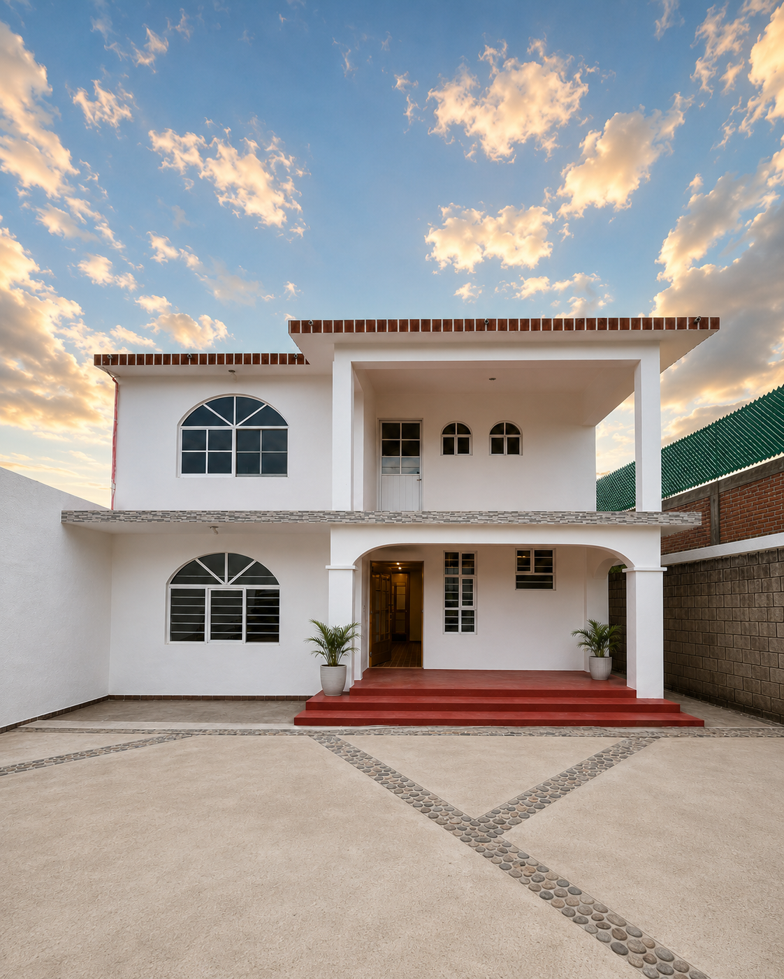 Fachada Casa Limón al atardecer